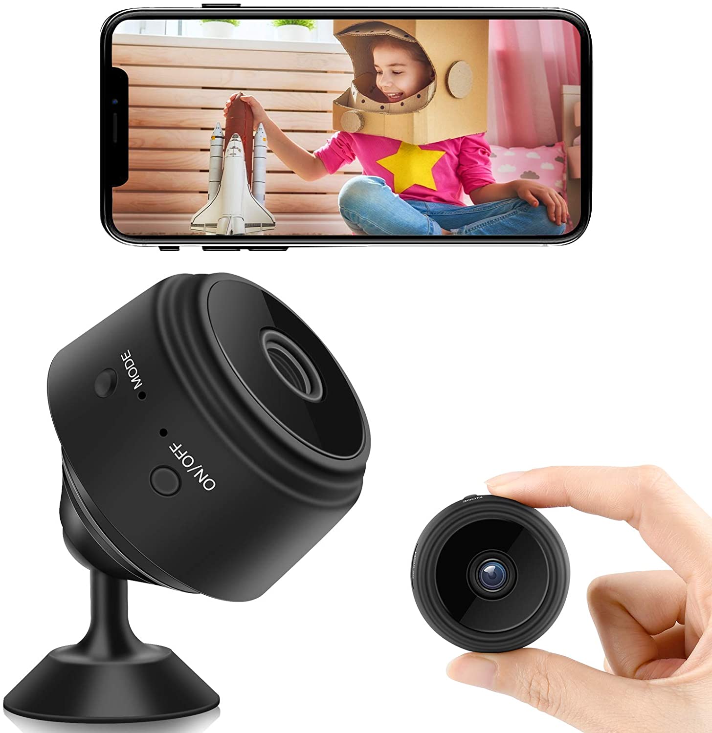 Mini Spy Camera Wifi Wireless 1080P Full Hd com Night Vision Motion e  Alertas Secret com Áudio para Casa Interior Exterior Segurançabranco  YIZHOOD